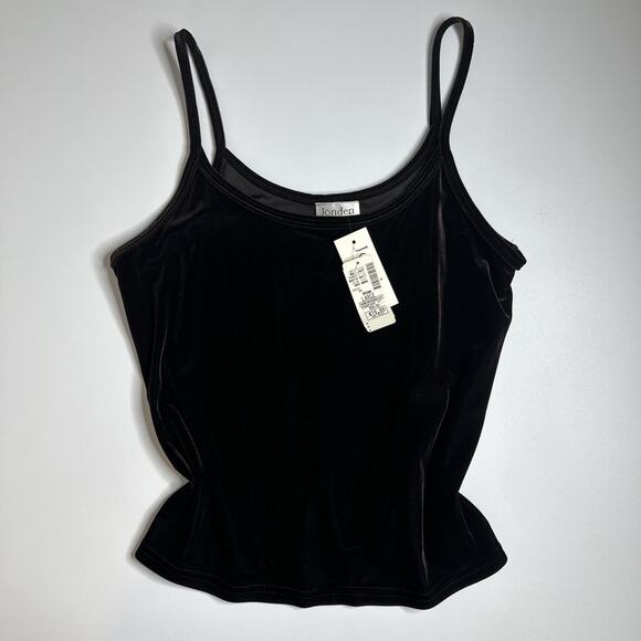 Jonden Tops - Vintage 90s Velvet Camisole Large Brown Strappy Witchy Grunge 90s USA NEW